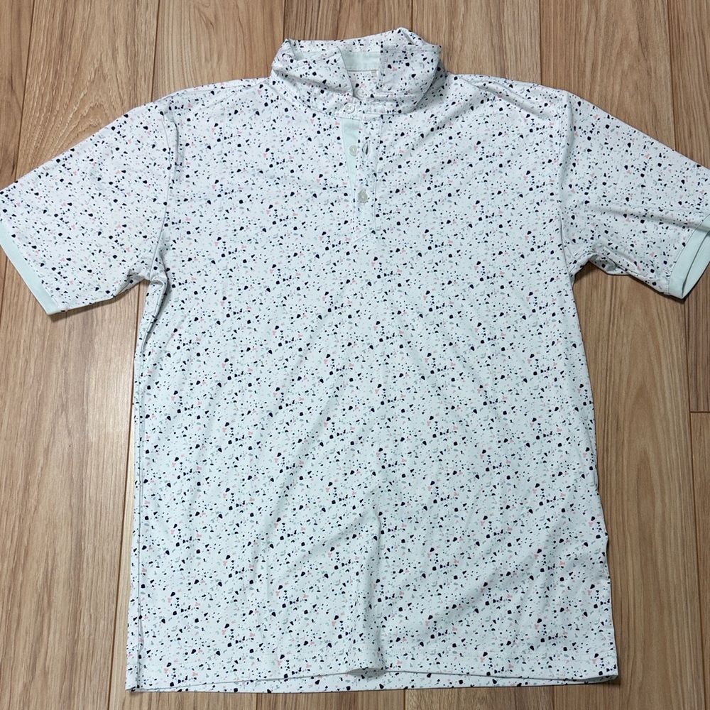 Swannies Golf Speckled White Short Sleeve Shirt